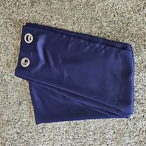 Curtain Panel Drape Set Navy with Metal Grommet Extra Long 108in